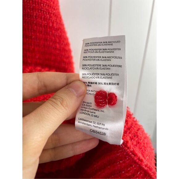 Anthropologie Oversized‎ Pilcro Cowl Neck Red Sweater Size S - Picture 9 of 12